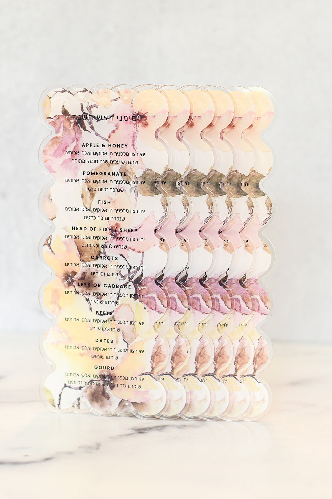 Fall floral Simanim Cards 6pcs/pkg