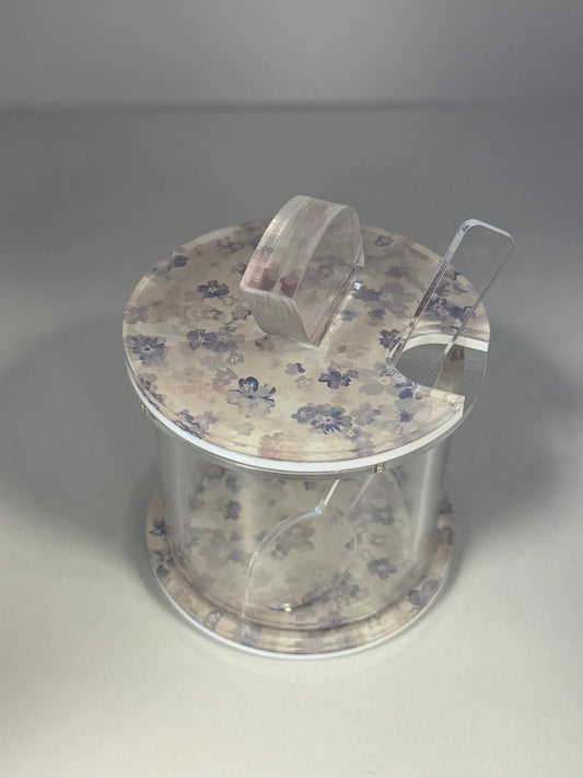 Lucite Honey Dish: Neutral Blues Beauty Print