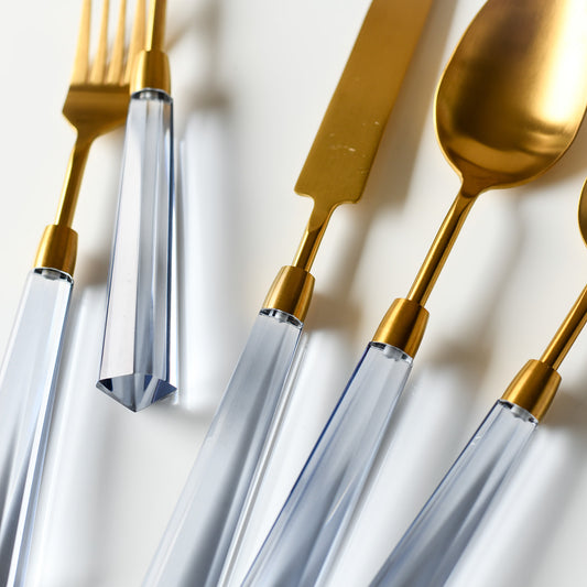 Acrylic Luxury Cutlery - Navy Greyish