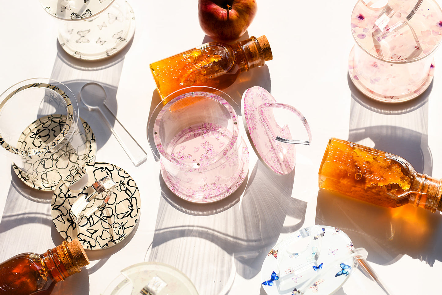 Lucite Honey Dish: Pink Loveshack Print