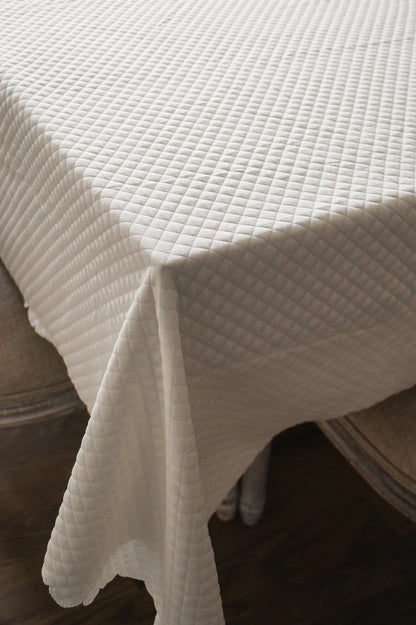 White Scallop Quilted