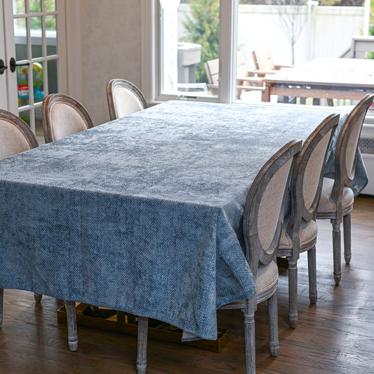 Basketweave Velour - Blue Quartz