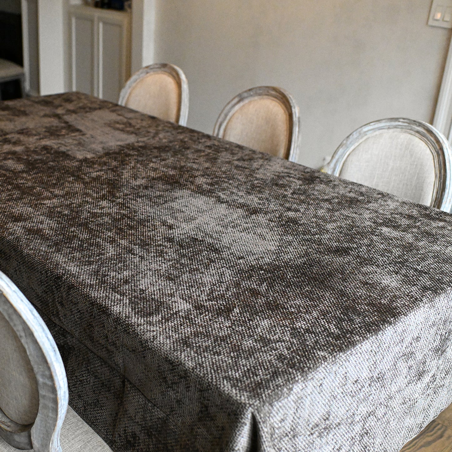 Basketweave Velour - Smokey Brown