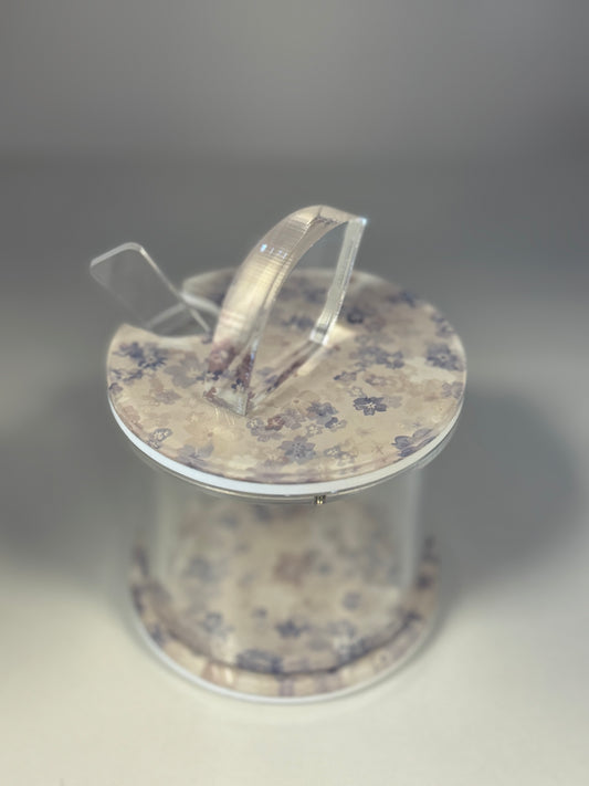 Lucite Honey Dish: Neutral Blues Beauty Print