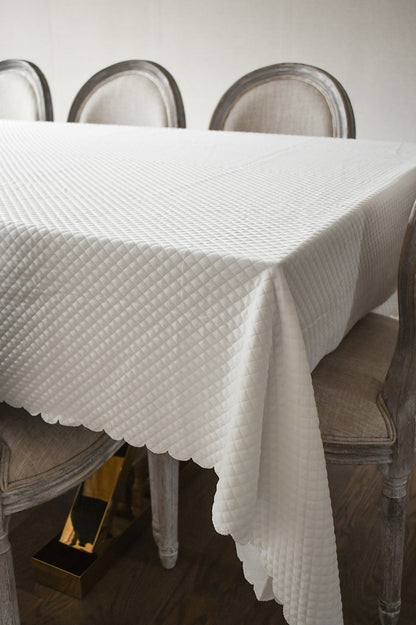White Scallop Quilted