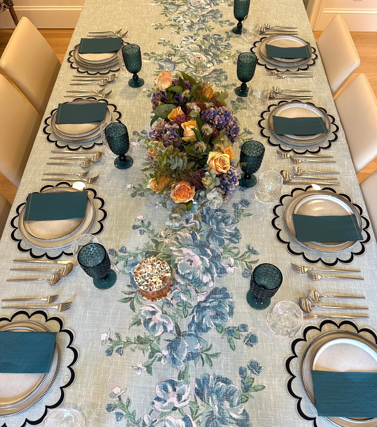 Green x Green floral design (down center)