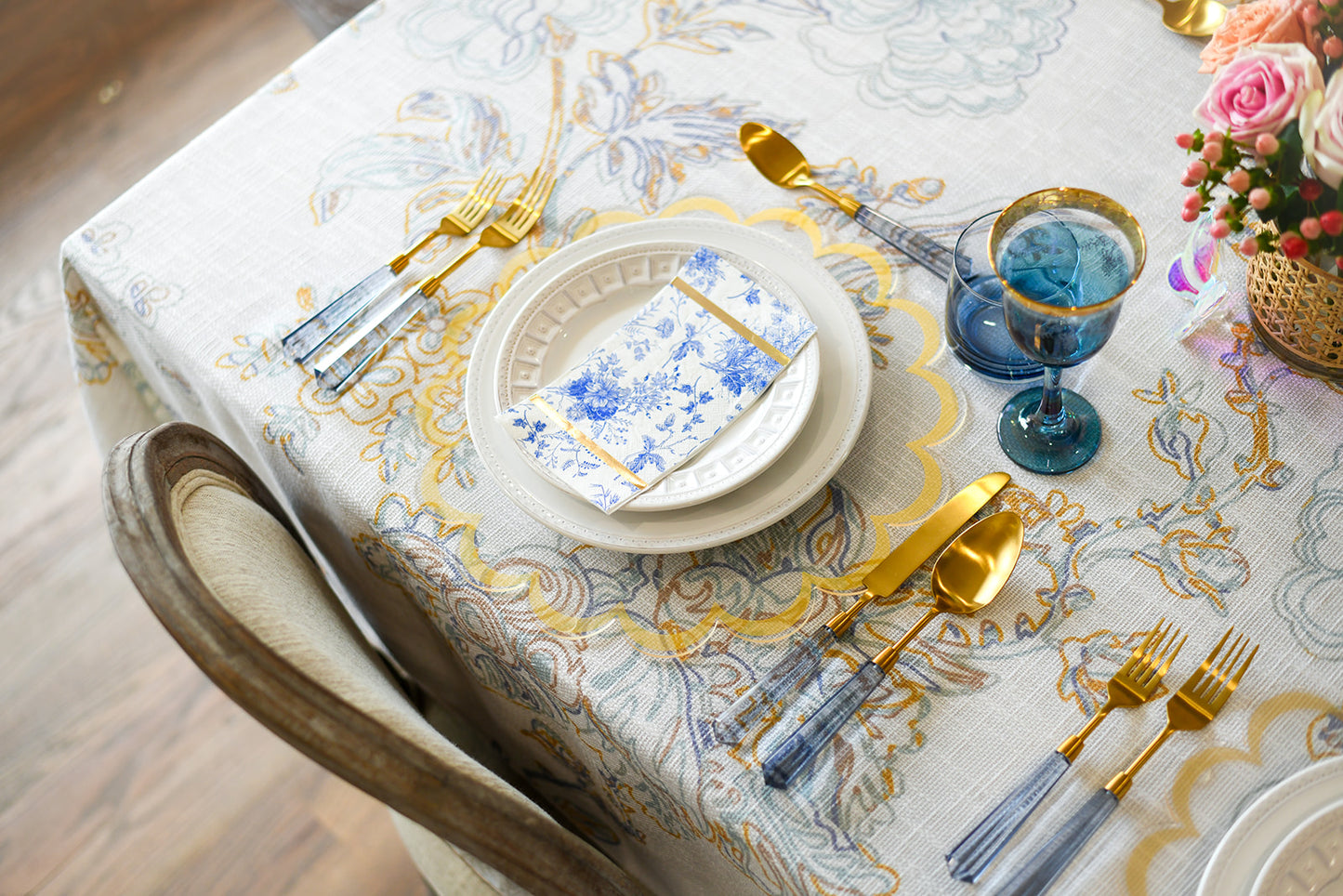 Dreamy Beach Floral Burlap