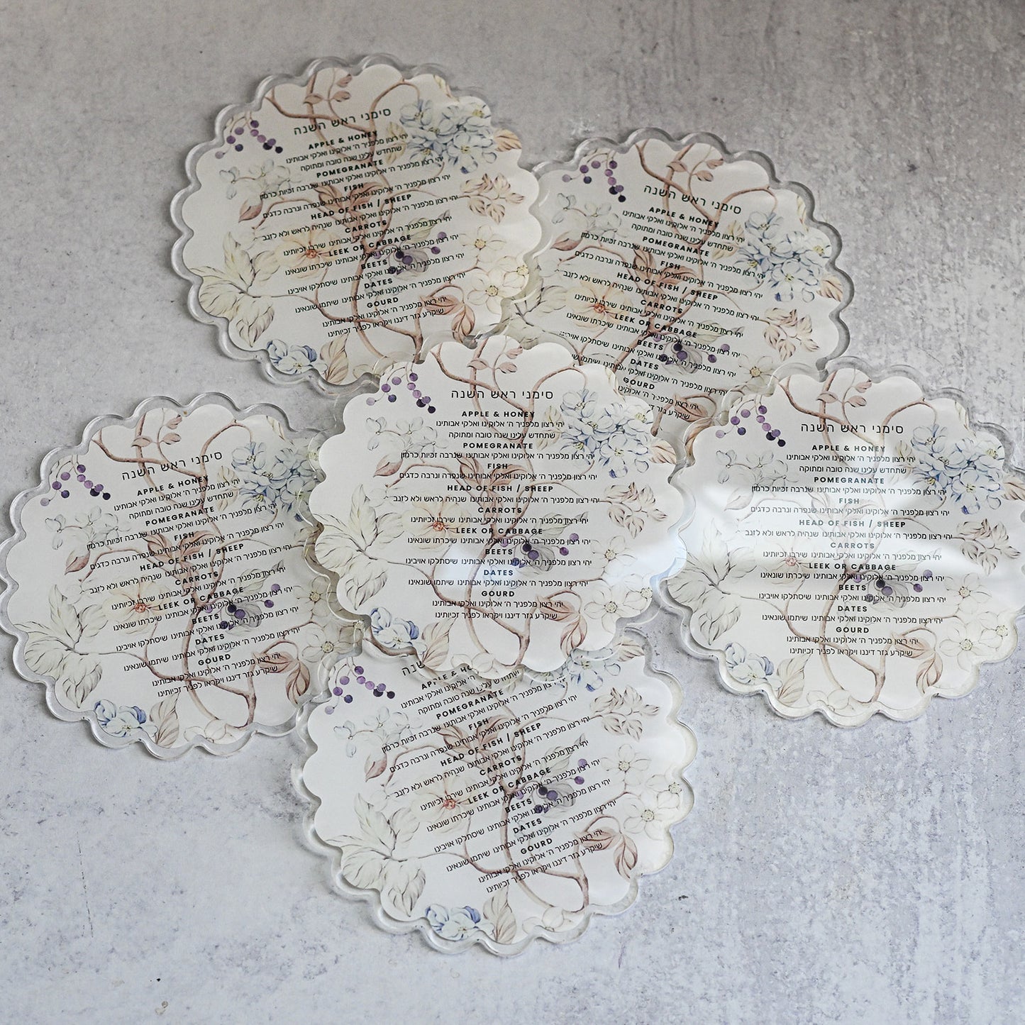 Blossoms Simanim Cards 2026 6pcs