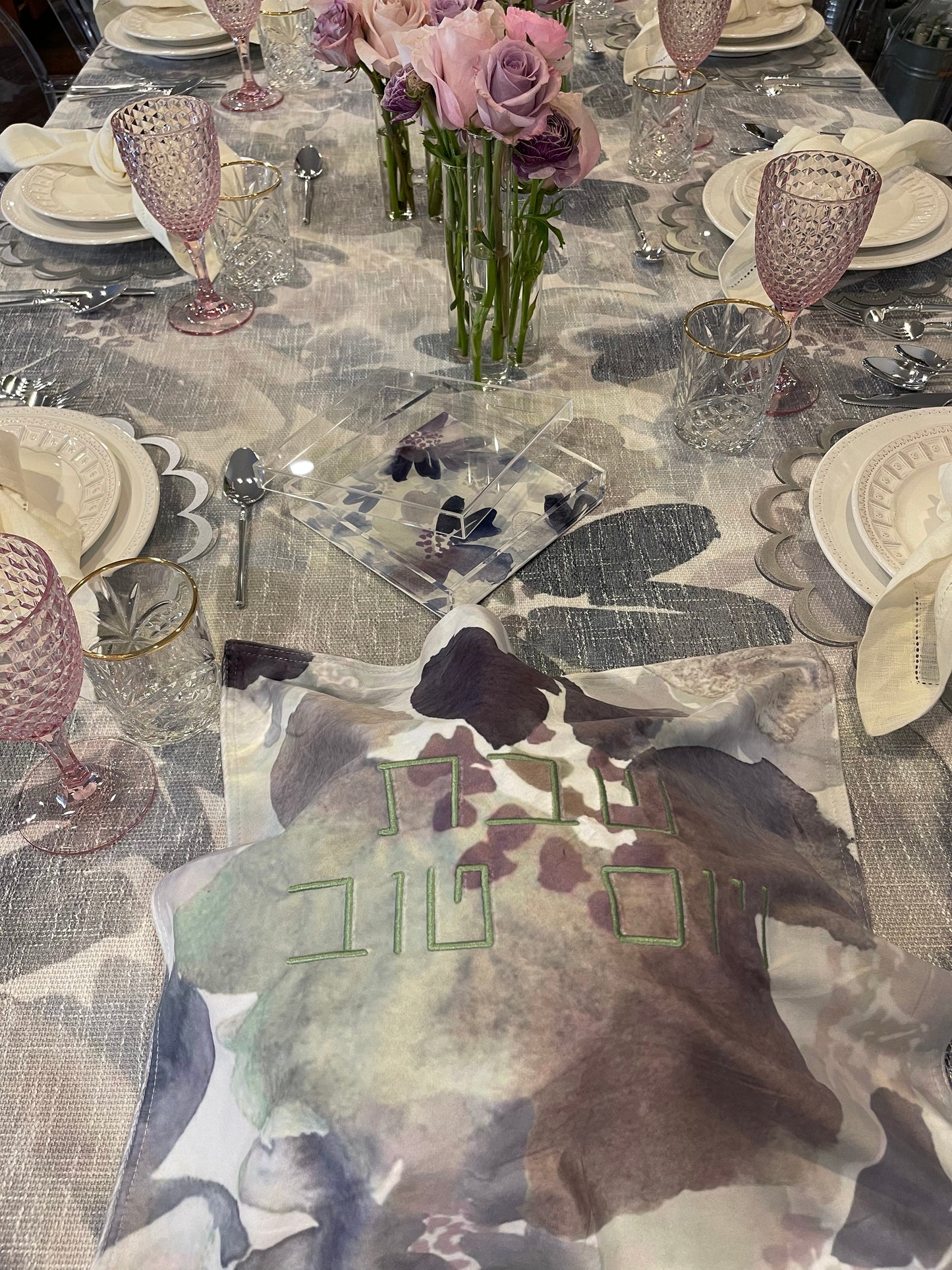 Burlap Shades of Purple Watercolor
