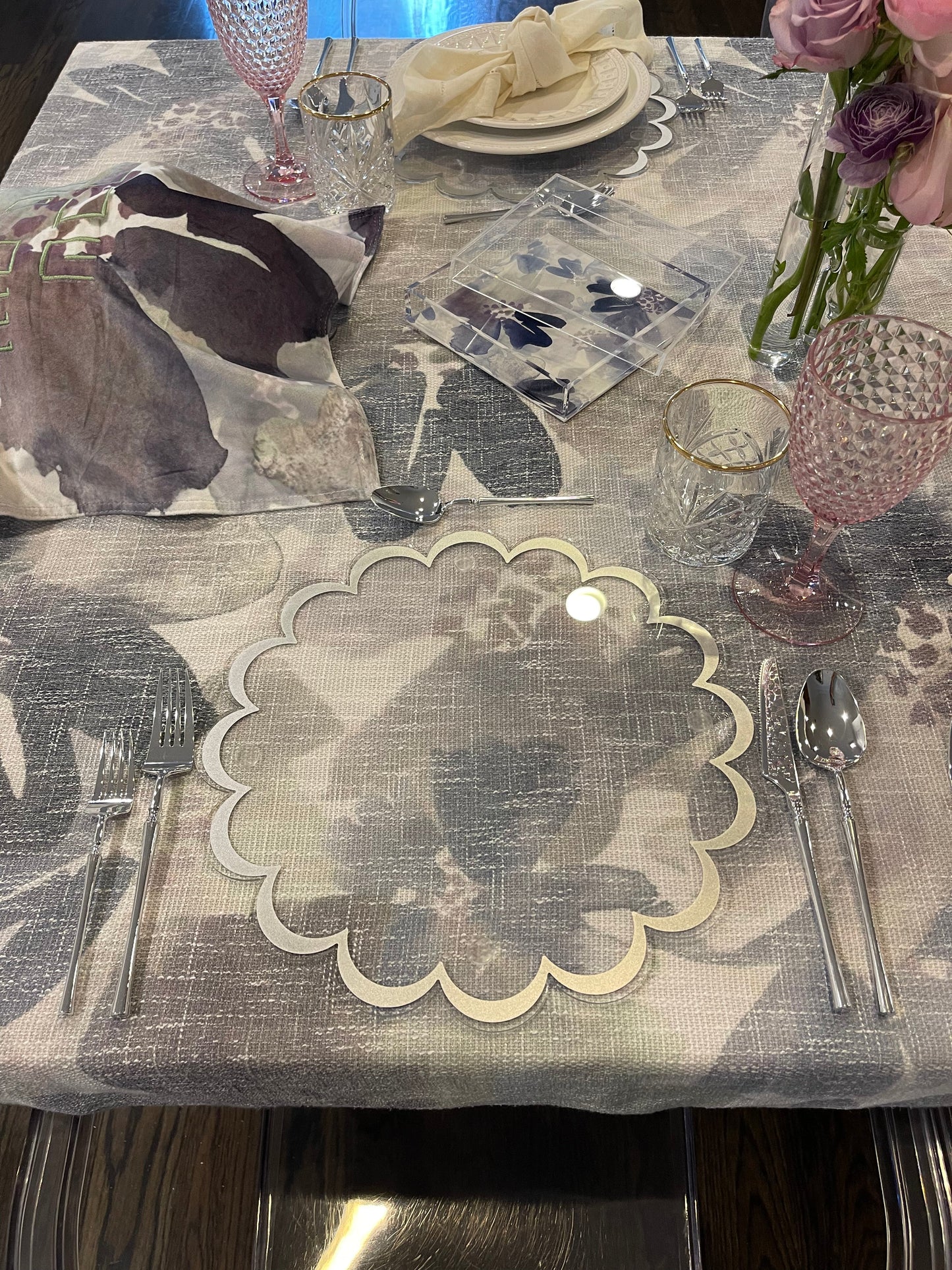 Burlap Shades of Purple Watercolor