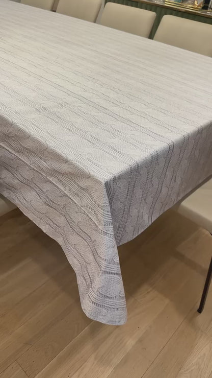 Velvet Cable Print in White