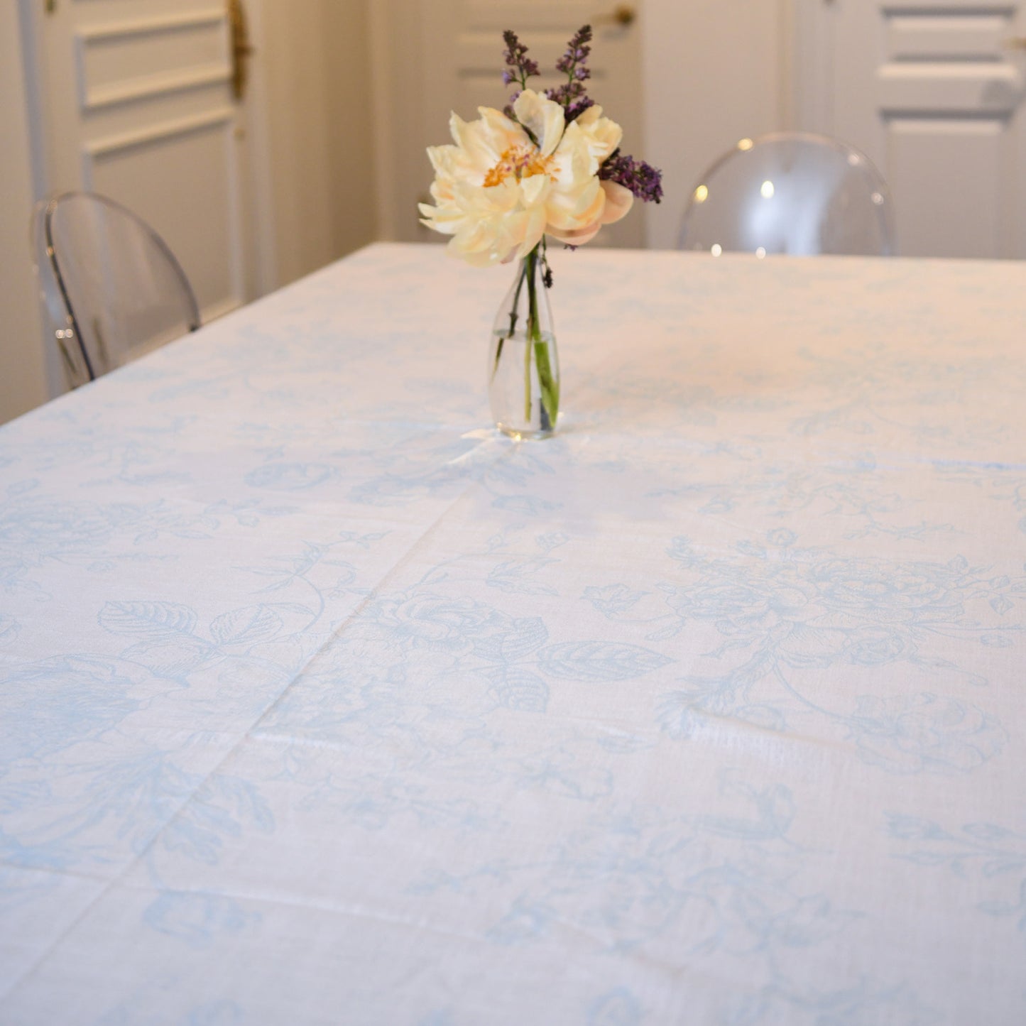 Sky blue Toile LINEN