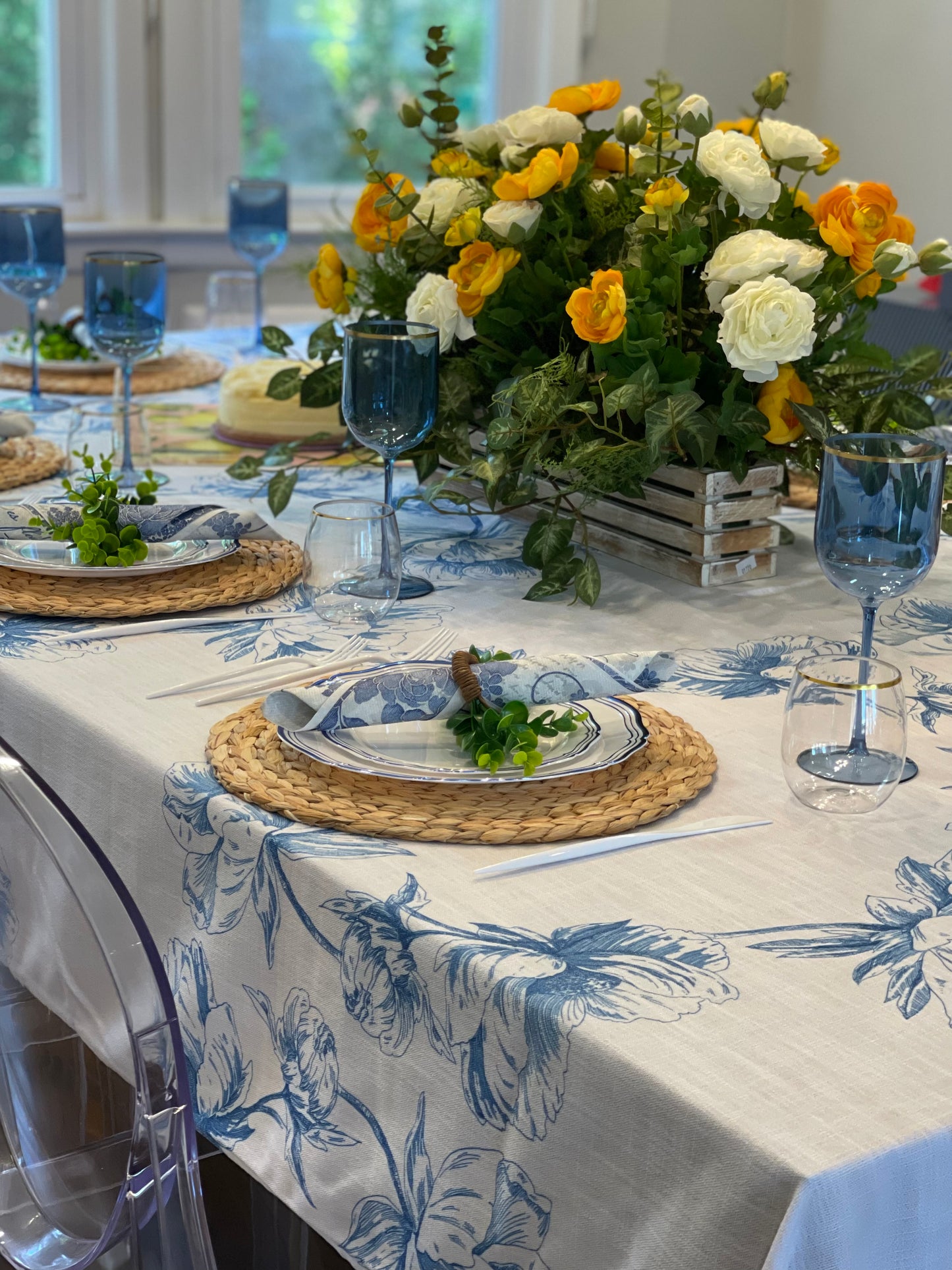 Blue Flower Diamond Linen- Pre Order