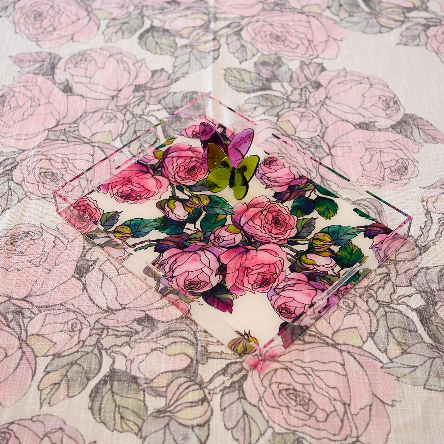 Large Luxury Lucite Tray with cover