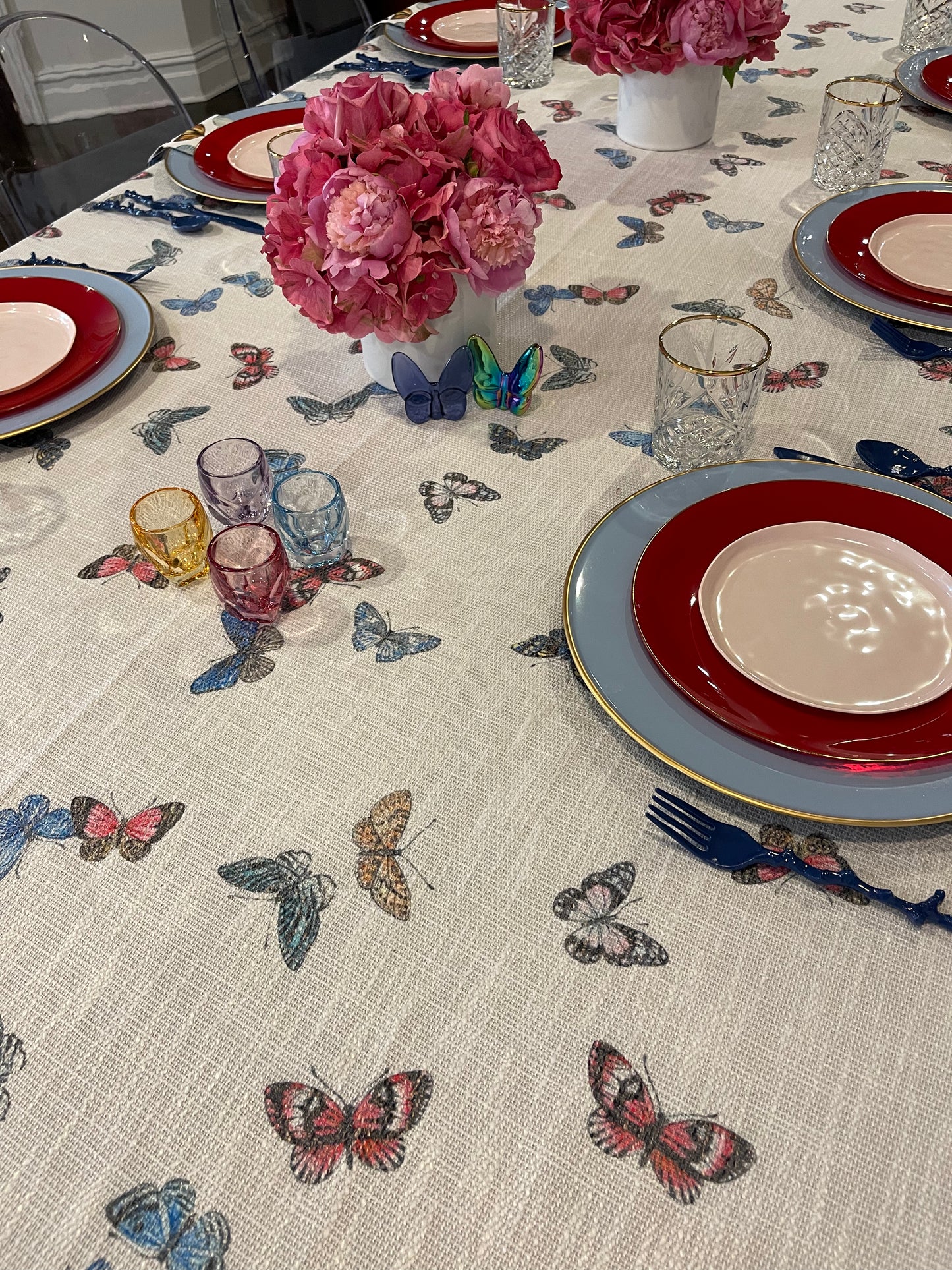 Colorful Butterflies Burlap