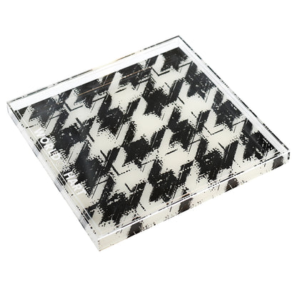 Square printed tray size large