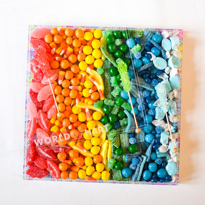 Square printed tray size large