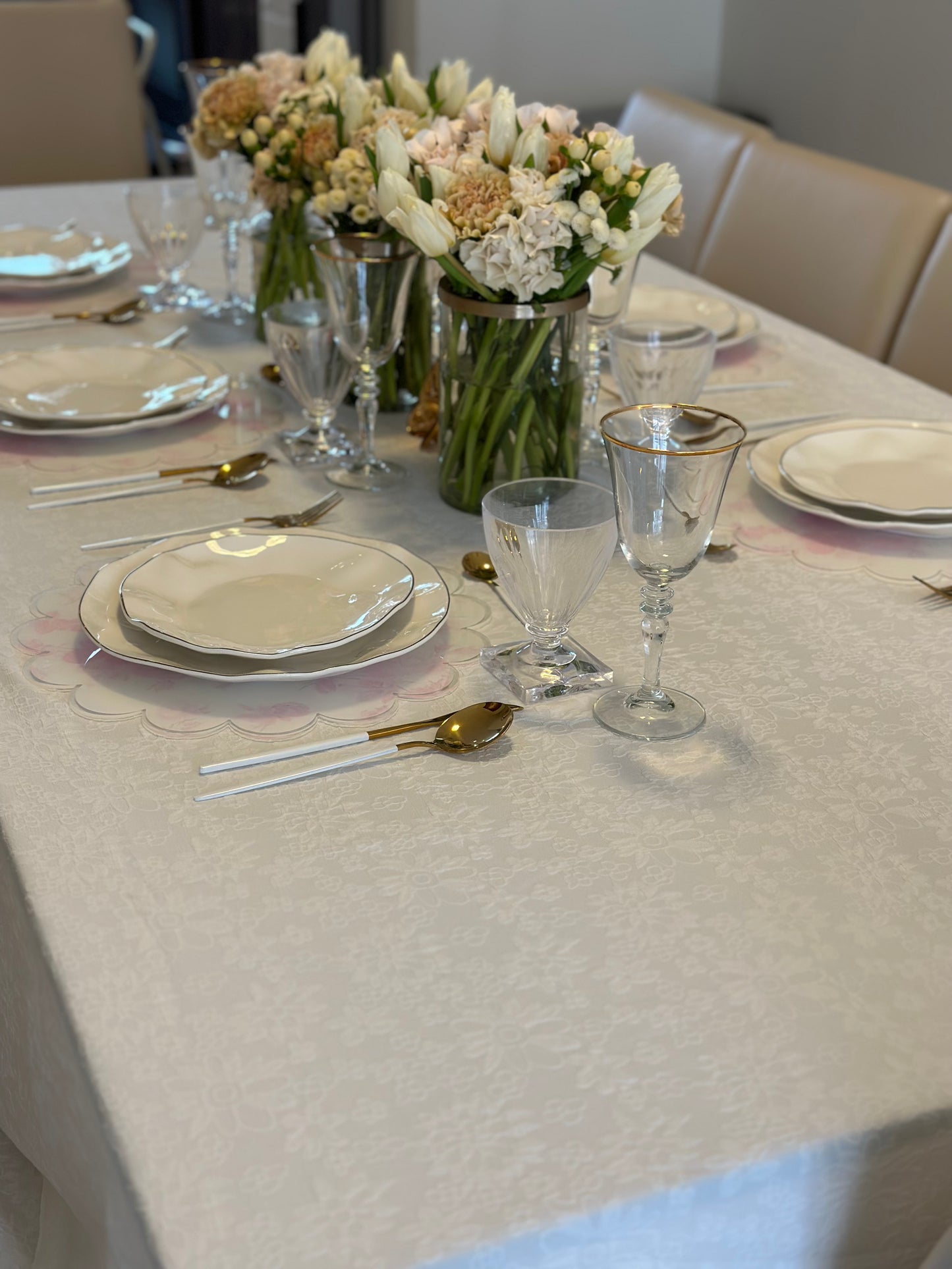 White Flower Eyelet Design