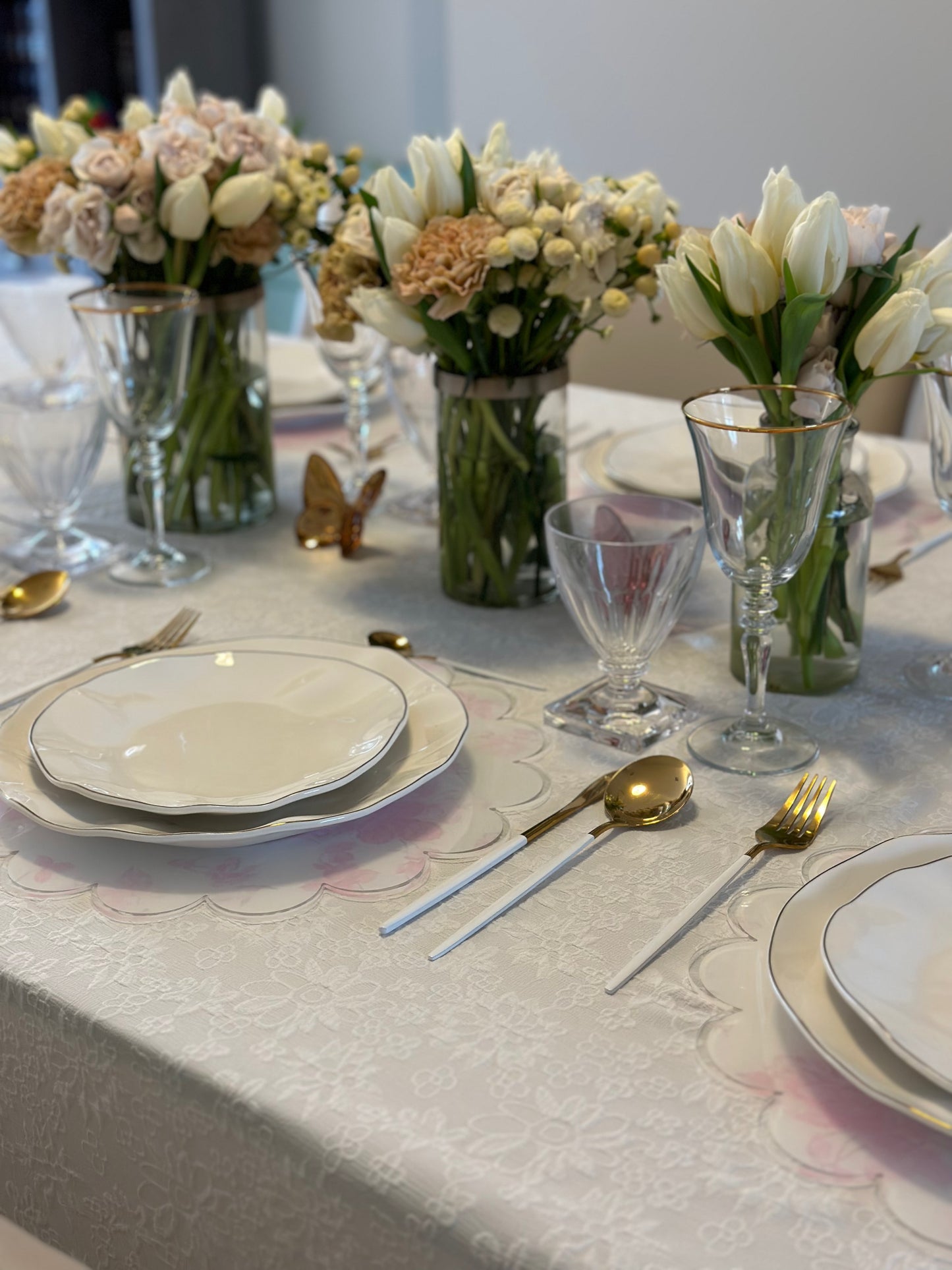 White Flower Eyelet Design
