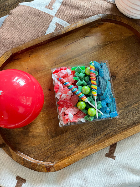 Square lucite tray “spring hues”