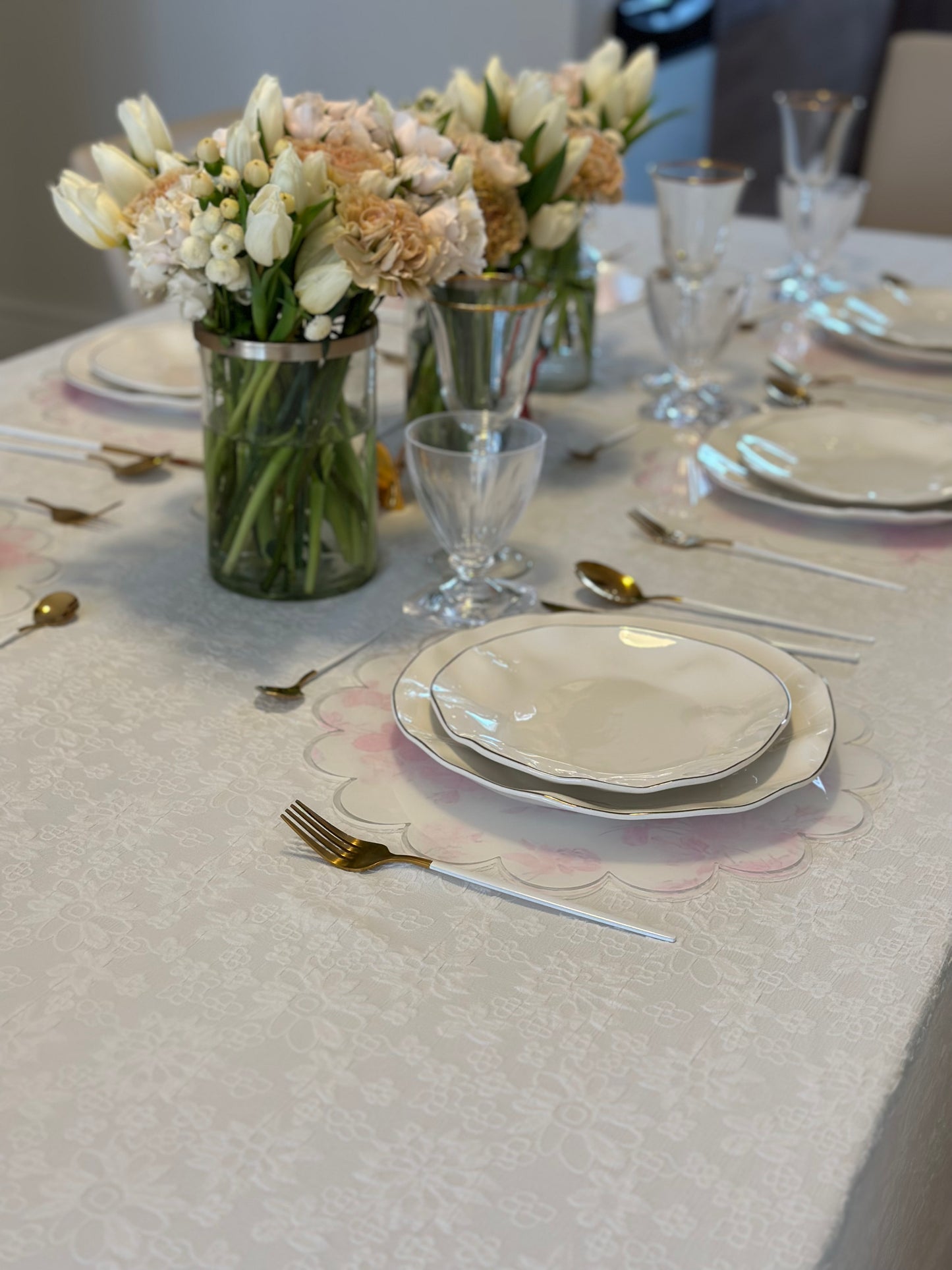 White Flower Eyelet Design