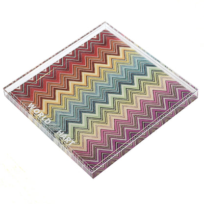 Square printed tray size large