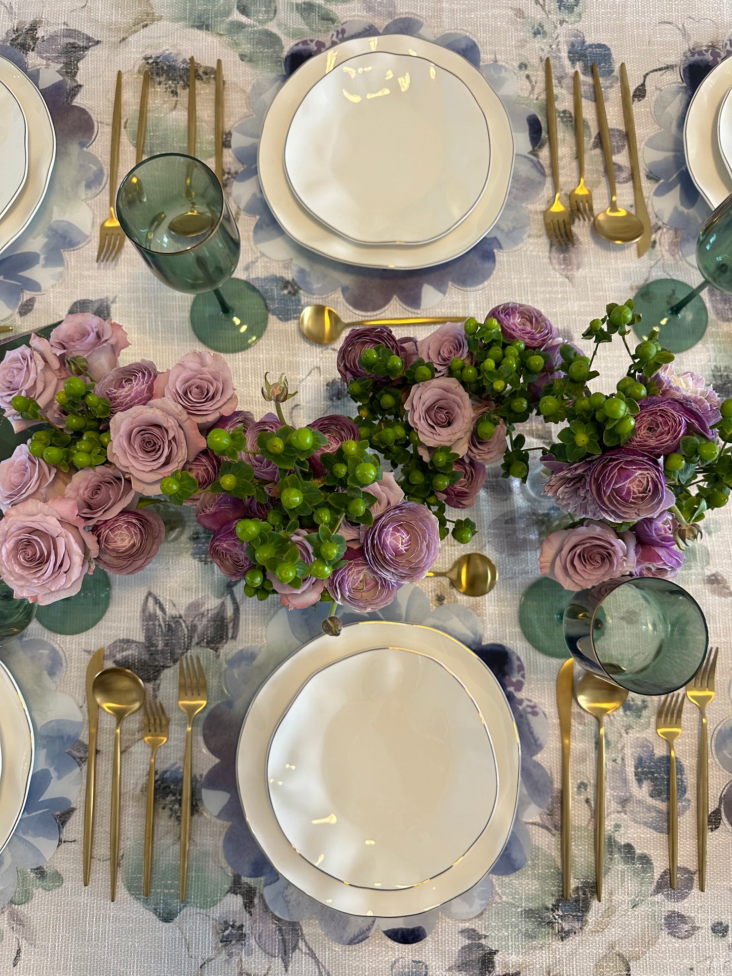 Lavender X Green Watercolor Burlap