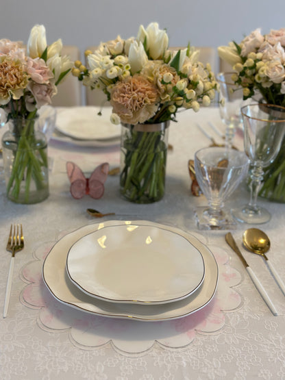 White Flower Eyelet Design