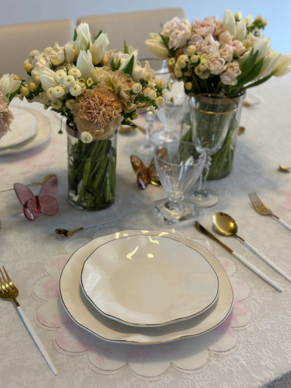 White Flower Eyelet Design