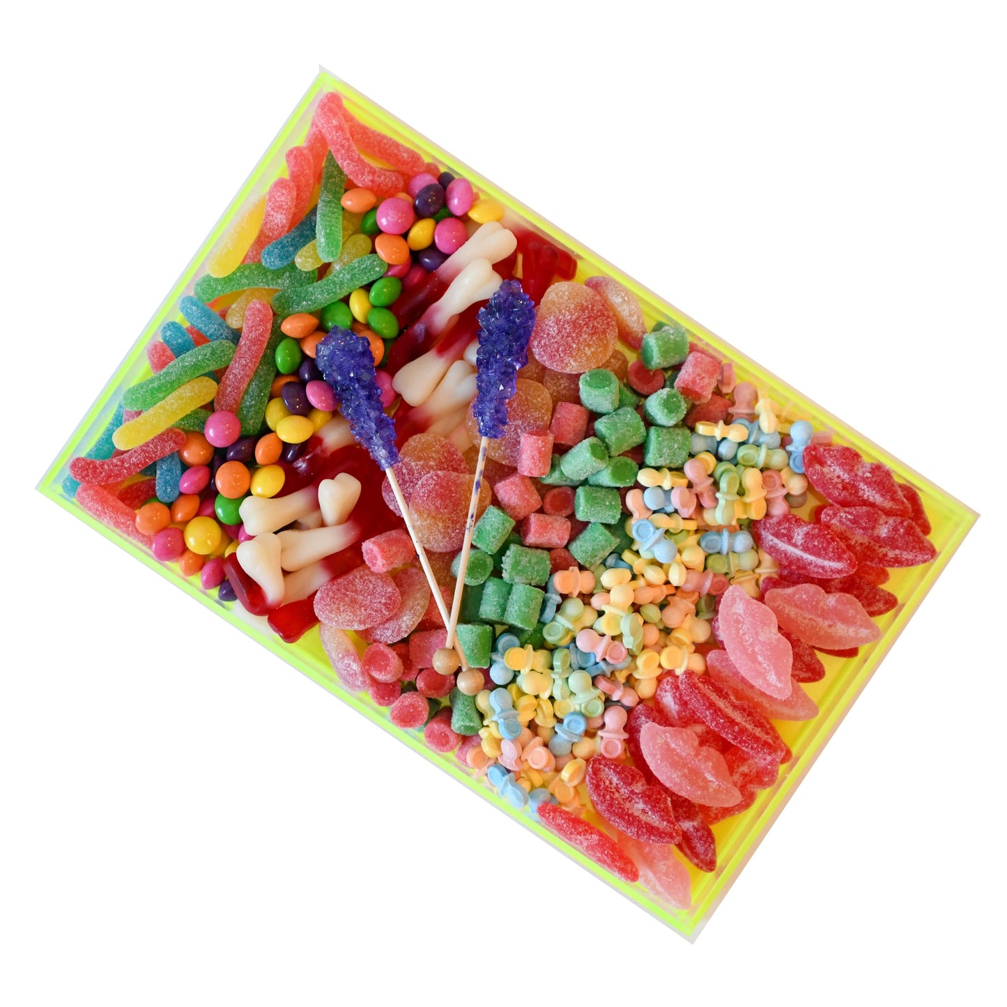 Assorted Candy Neon standard lucite tray