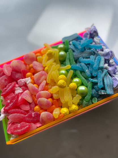 Luxury Neon 4 colour Tray Lucite WITH candy