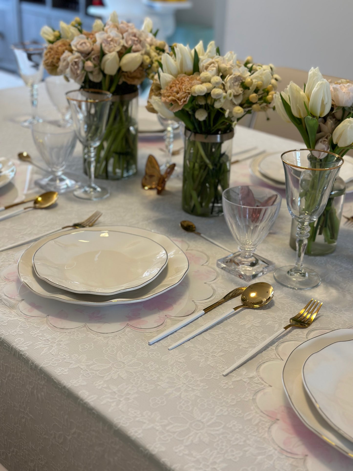 White Flower Eyelet Design