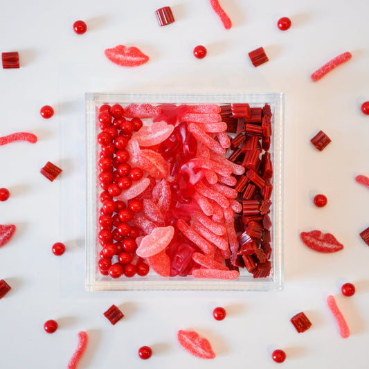 Square standard lucite RED assorted Candy