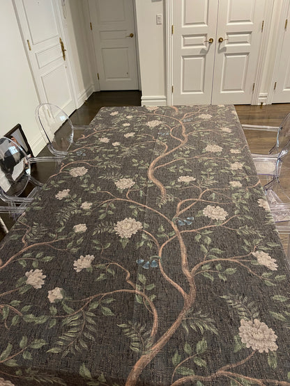 Black Chinoiserie Burlap