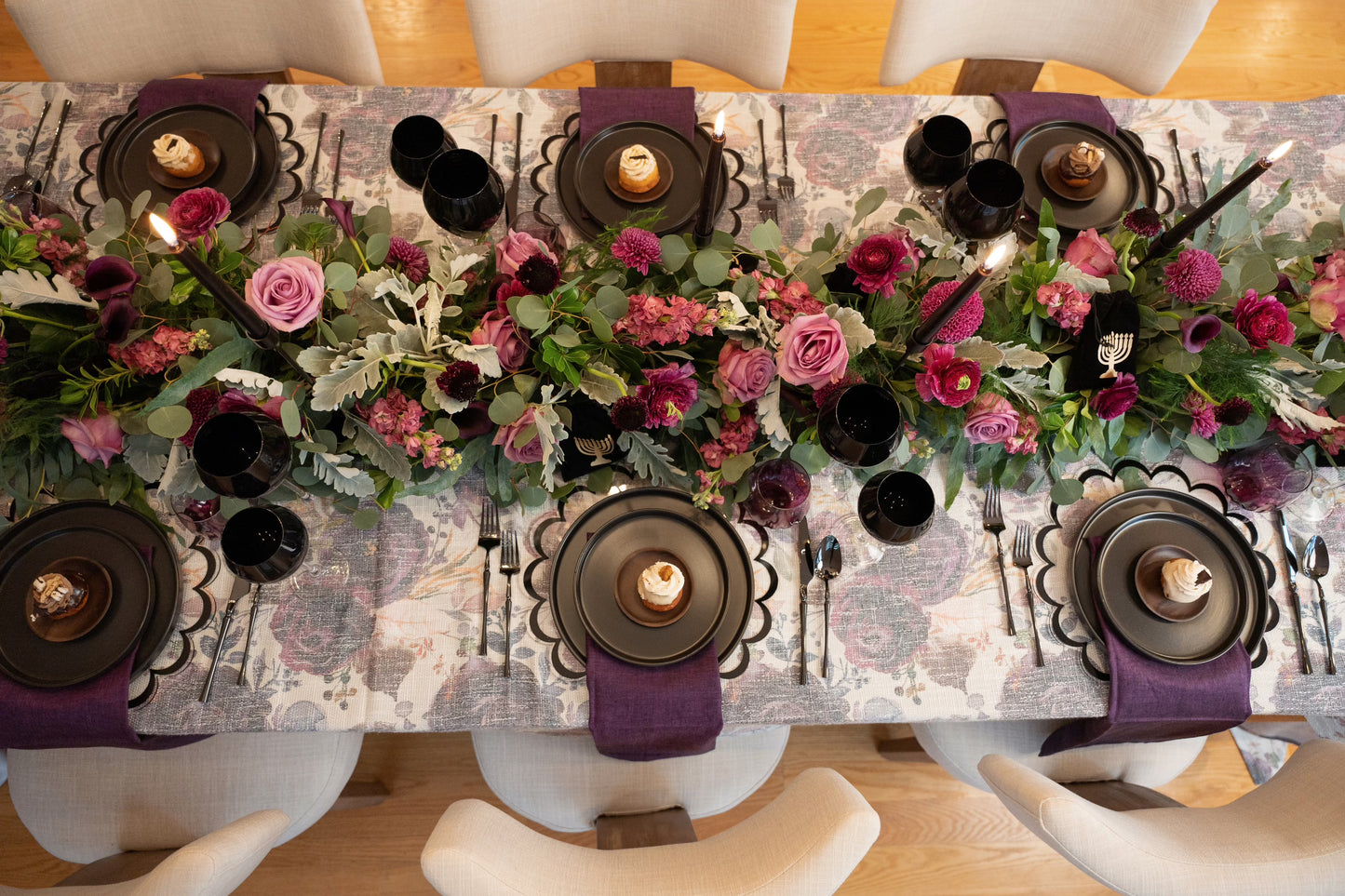 Purple Flower Burlap