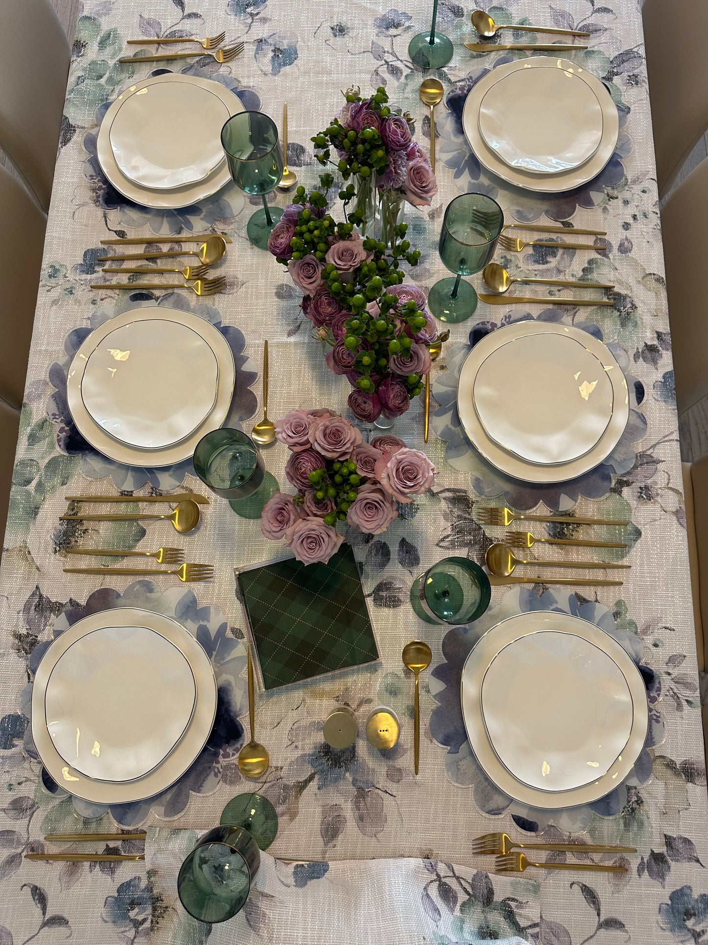 Lavender X Green Watercolor Burlap
