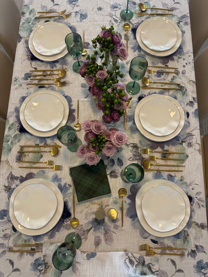 Lavender X Green Watercolor Burlap
