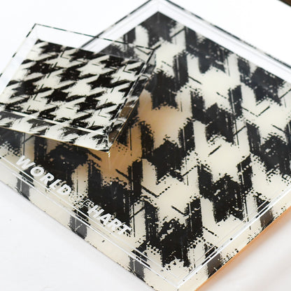 Square printed tray size large