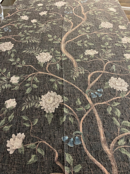 Black Chinoiserie Burlap