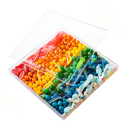 Square printed tray size large