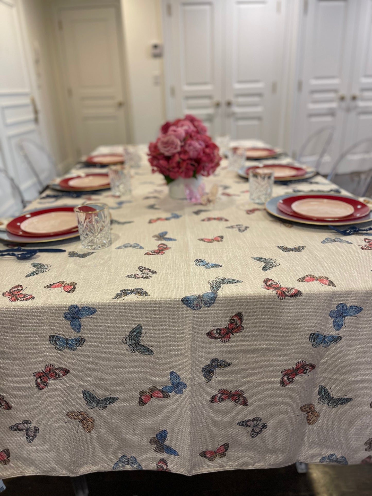 Colorful Butterflies Burlap