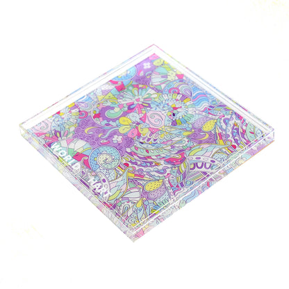 Square printed tray size large