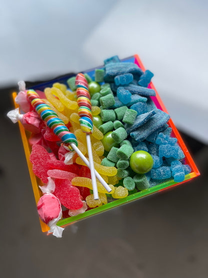 Luxury Neon 4 colour Tray Lucite WITH candy